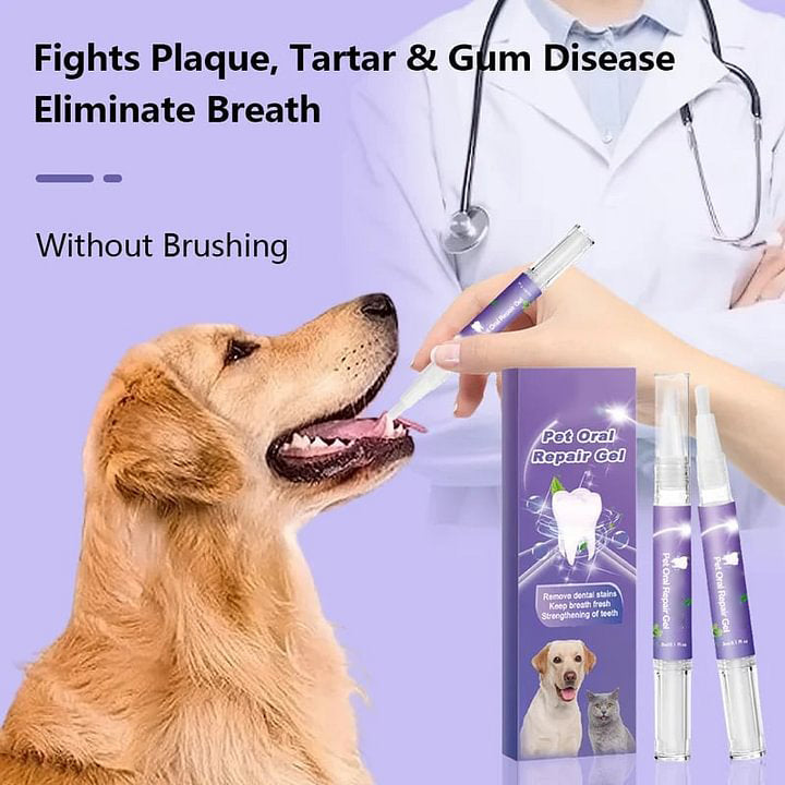 🥳2026 HOT SALE🥳💞50K+ SOLD! 🔥Pet Oral Repair Gel Toothbrush 🐱🐶