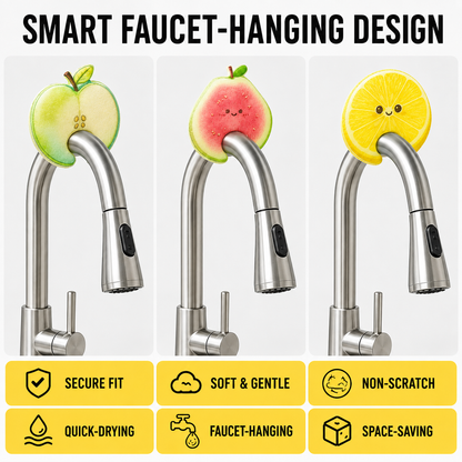 🍎 Plant-Based Fruit Dish Sponges – Biodegradable, Eco-Friendly & Faucet-Hanging 💧🌿🛒