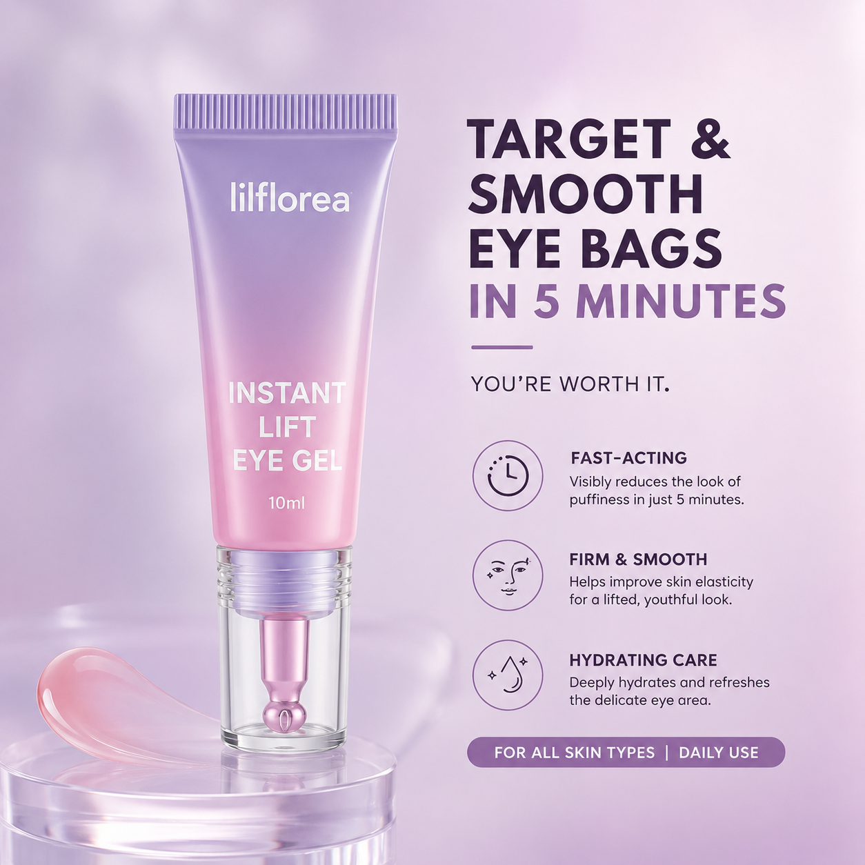 Eye Bag Instant Eraser, Tightens, Firms, & Blurs Wrinkles