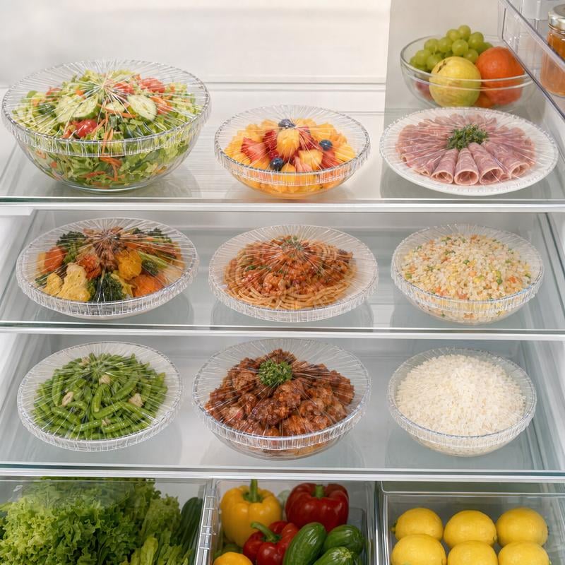 200Pcs Medium Reusable Elastic Plastic Bowl Covers - Kitchen Bread Proofing