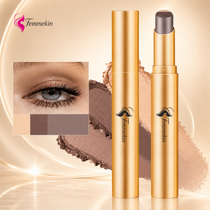 3 in 1 Easy Eyeshadow Stick for Beginners Waterproof Longwear Shimmer Makeup Set