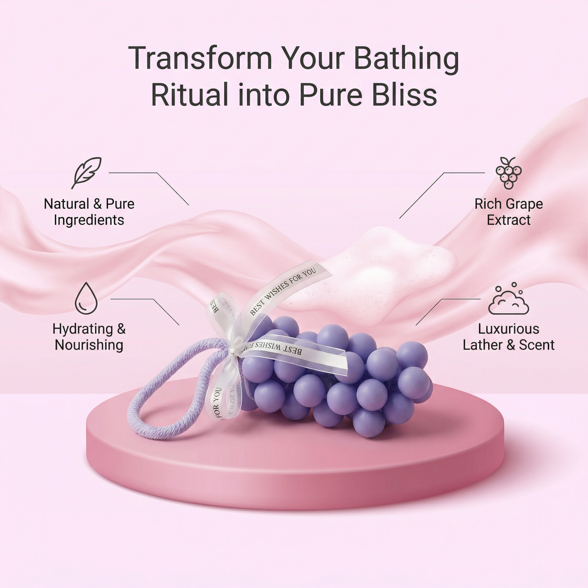 🍇 Lily’s Handmade Grape Soap – Small-Batch Natural Oil Soap with Gentle Scent 💜
