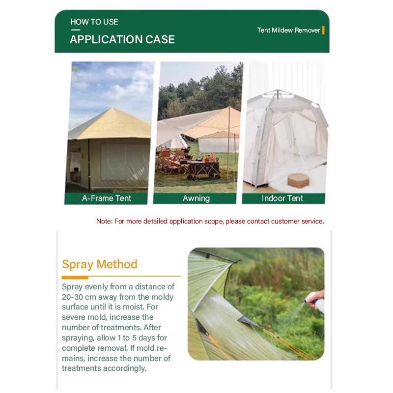 🔥Hot Sale - 50% OFF🔥⛺️Outdoor Mildew Stain Cleaner – Spray on, wipes off mold instantly. Eco‑friendly, won‘t ruin waterproofing. Tent, awning, shower curtain – all like new! 🏕️💪