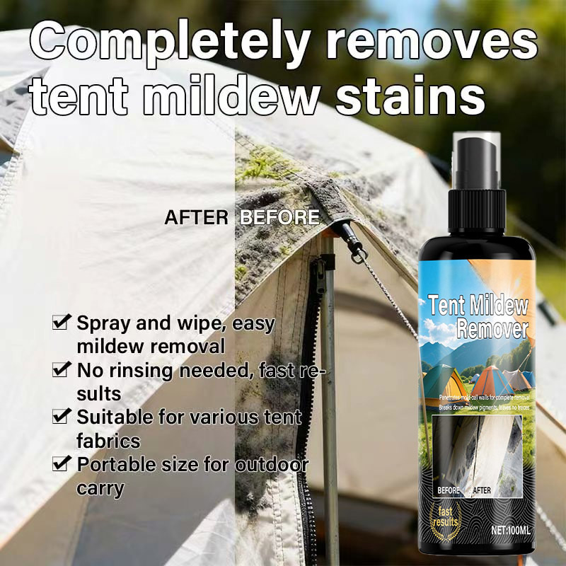 🔥Hot Sale - 50% OFF🔥⛺️Outdoor Mildew Stain Cleaner – Spray on, wipes off mold instantly. Eco‑friendly, won‘t ruin waterproofing. Tent, awning, shower curtain – all like new! 🏕️💪