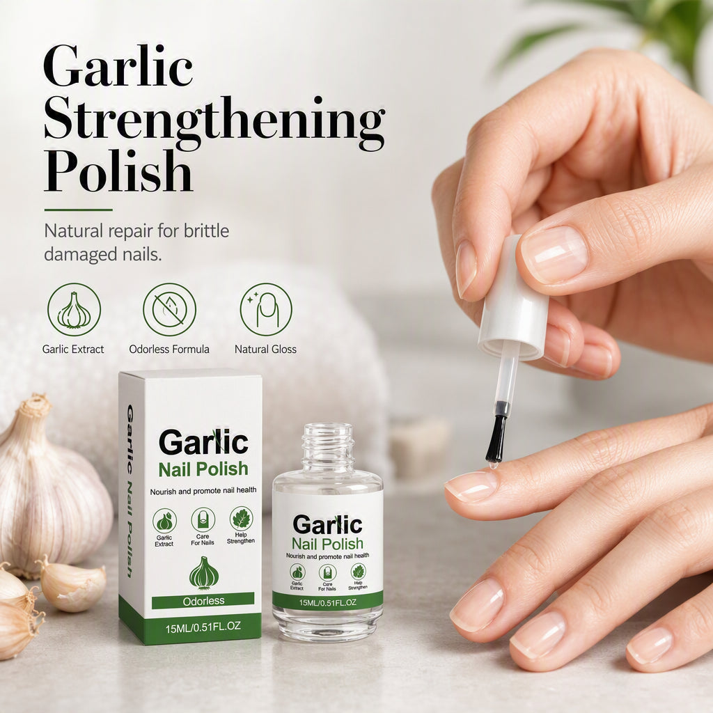 🔥Hot Sale - 50% OFF🔥Garlic Nail Polish for Strengthening Brittle, Damaged Nails