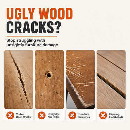 🔥50% OFF NOW! Professional Wood Filler for Cracks Holes & Scratches, Sandable Paintable Wood Repair Paste, Shrink‑Resistant Wood Putty for Indoor & Outdoor Wooden Surfaces Restoration