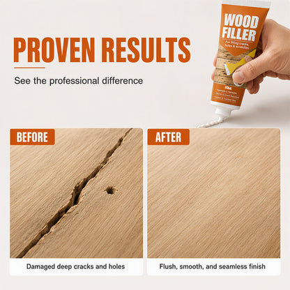 🔥50% OFF NOW! Professional Wood Filler for Cracks Holes & Scratches, Sandable Paintable Wood Repair Paste, Shrink‑Resistant Wood Putty for Indoor & Outdoor Wooden Surfaces Restoration