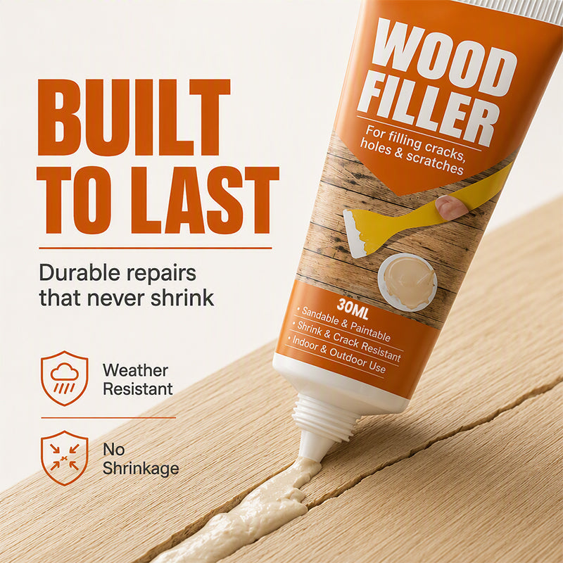 🔥50% OFF NOW! Professional Wood Filler for Cracks Holes & Scratches, Sandable Paintable Wood Repair Paste, Shrink‑Resistant Wood Putty for Indoor & Outdoor Wooden Surfaces Restoration
