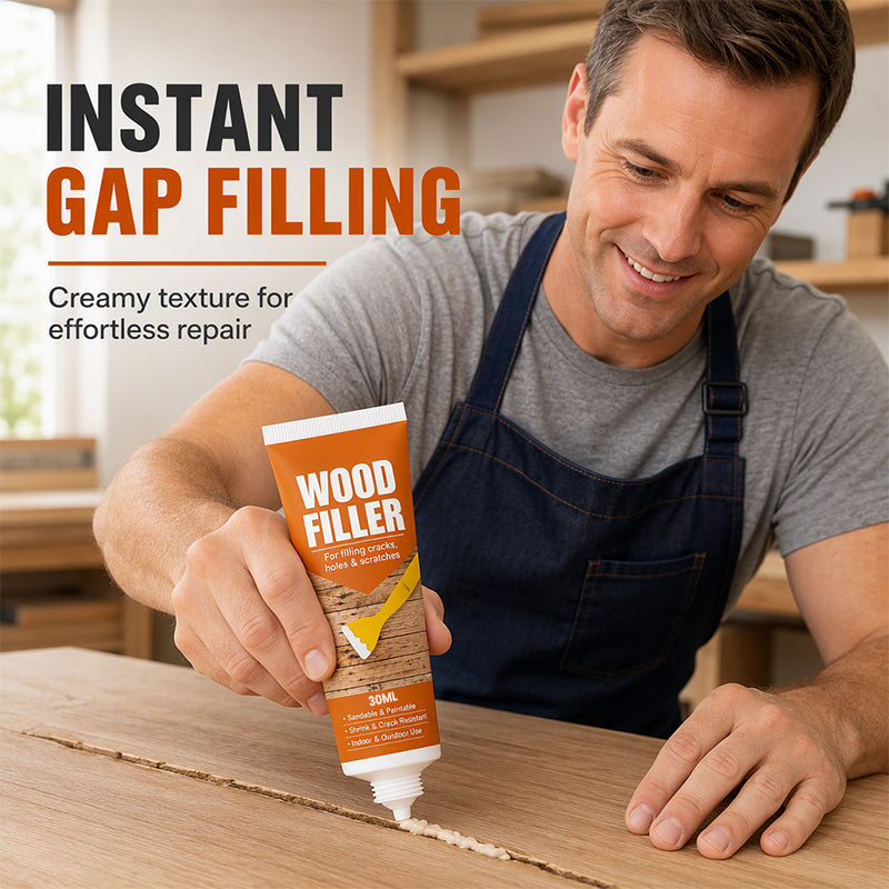 🔥50% OFF NOW! Professional Wood Filler for Cracks Holes & Scratches, Sandable Paintable Wood Repair Paste, Shrink‑Resistant Wood Putty for Indoor & Outdoor Wooden Surfaces Restoration