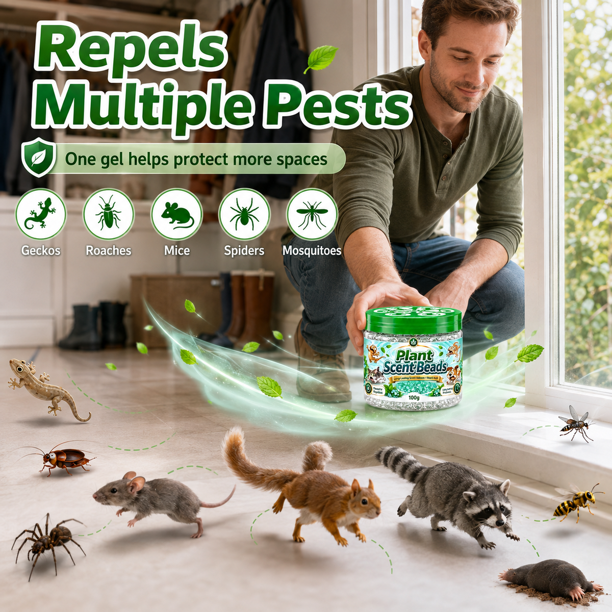 🥳2026 HOT SALE🥳💞50K+ SOLD!Natural Plant Gecko Repellent Gel Beads