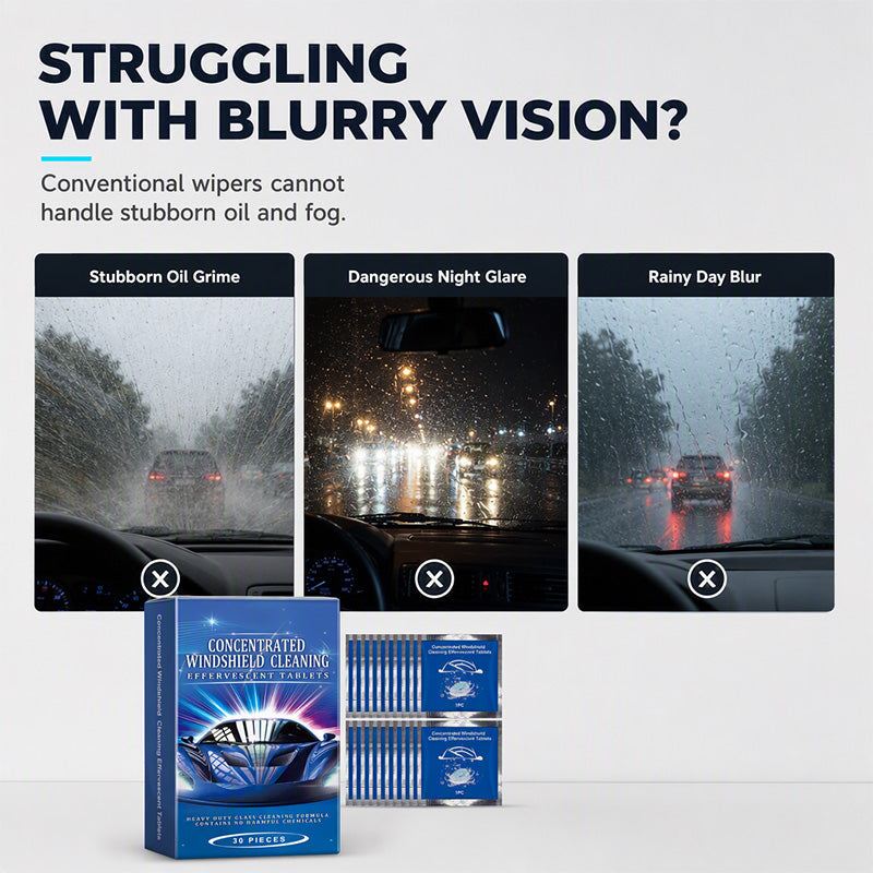 🔥Hot Sale - 50% OFF🔥⏰Car Windshield Cleaning Effervescent Tablets