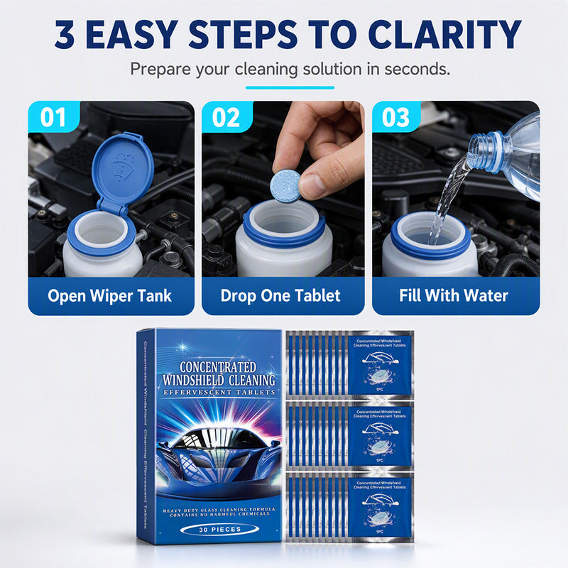 🔥Hot Sale - 50% OFF🔥⏰Car Windshield Cleaning Effervescent Tablets