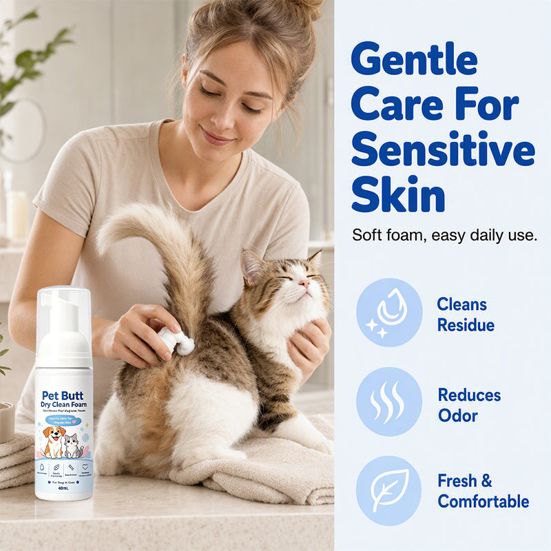 🐱2026 HOT SALE🐶No-Rinse Pet Butt Dry Clean Foam for Dogs & Cats🐾