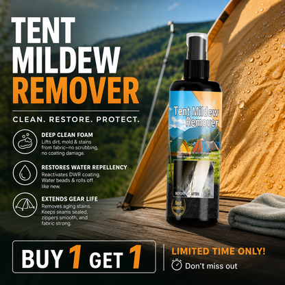 🔥Hot Sale - 50% OFF🔥⛺️Outdoor Mildew Stain Cleaner – Spray on, wipes off mold instantly. Eco‑friendly, won‘t ruin waterproofing. Tent, awning, shower curtain – all like new! 🏕️💪